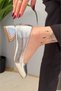 Women's Lora Silver 3.5cm Thick Heel Shoes - 3