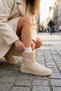 Zrjb03 Premium Cream Suede Women's Ug Long Boots with Faux Fur Inside