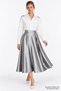 High Pleated Metallic Midi Skirt
