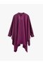 Oversize Satin Poncho Cape Blouse with Stones, Asymmetrical Cut, Batwing Sleeves - 6