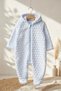 Embossed Textured Hooded Plush Baby Romper - Soft Fleece Zippered and Outdoor Wear Jumpsuit - 3