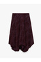 Flounced A-Line Slim Fit Floral Patterned Midi Skirt