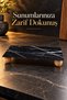 Nero Marble Black Marble Patterned Decorative Presentation Stand with Wooden Legs, Kitchen Bathroom Countertop Organizer 24.5 × 12 cm - 7
