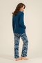 Modal Cotton Soft Textured Long Sleeve Women's Pajama Set Wide Size Option - 2