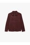 Cotton Classic Collar Long Sleeve Zippered Gabardine Shirt with Pockets
