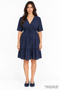 Double-Breasted Collar, Tie-Waist, Embroidered Mini Maternity Dress