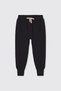 Boys' Soft Textured Black Sweatpants with Pockets