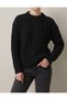Women's Black Color Crew Neck Knitted Pattern Sweater - 4