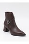 Delux 815 Brown Heeled Women's Winter Boots - 6