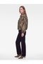 Floral Patterned Fancy Buttoned Comfortable Fit Classic Collar Zippered Denim Jacket - 2