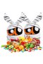 50PCS Halloween Treat Bags: Cute Rabbit Ear Small Halloween Cookies Plastic Gift Bags for Party Decoration Supplies