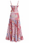 Multicolored Patterned Pleated Chiffon Blouse Skirt Set - 2Y8570 - 2