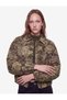 Floral Patterned Fancy Buttoned Comfortable Fit Classic Collar Zippered Denim Jacket - 3