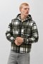 Men's Plaid Hooded Casual Khaki Lumberjack Jacket with Pockets - 2