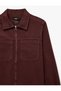 Cotton Classic Collar Long Sleeve Zippered Gabardine Shirt with Pockets - 3