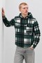 Men's Plaid Hooded Casual Green Lumberjack Jacket with Pockets - 3