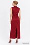 Sleeveless Degaje Collar Satin Look Midi Dress - 5