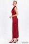 Sleeveless Degaje Collar Satin Look Midi Dress - 4