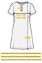 Plus Size Women's Winter Soft Fabric Patterned Piping Detailed 4 Button Long Nightgown (142 cm) - 3