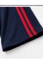 Navy Blue Red Striped Grunge Printed Tracksuit Set - 3