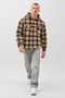 Men's Plaid Hooded Casual Pocketed Camel Lumberjack Jacket - 6