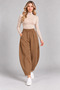 Scuba Front-Seam Pockets, Elastic Waist, Non-See-Through Balloon Pants