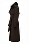 Quilted Fur Collared Belted Trench Coat Brown 13560 - 3