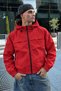 Men's Hooded Waterproof Casual Red Raincoat