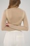 Shining Side Gathered Detail Beige Blouse - 5