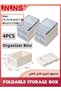 UNUNS 4 Pack Linen Storage Bins,Storage Containers For Organizing - 5