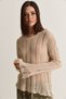 Women's Beige Openwork Loose-Fit Mercerized Premium Knit Blouse Tk261051 60286233 - 6