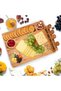 Dunekart Bamboo Cheese Board Set | 4 Stainless Steel Cheese Knives | Natural Charcuterie & Serving P - 5