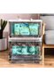 MIXDE Storage Box,Clear Storage Bins with Lids, Plastic Collapsible Storage Cube with Double Door, L - 5