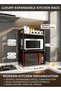 Beauenty Kitchen rack with shelves, adjustable and extendable kitchen storage rack, carbon steel mic - 2