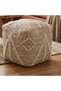بف مربع بتنجيد قماشي باللون الأوف وايت – تصميم أنيق - 2