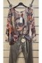 Italian Mercerized Blouse with Mixed Pattern Print