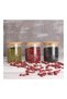 Lushh 3 Piece Glass Food Storage Jar Set With Airtight Bamboo Lid Clear 500ml - 2