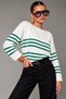Women's Boat Neck Striped Knit Sweater - 3