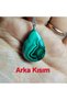 Malachite - Natural Malachite Stone Necklace - Energy and Joy Stone-8- Steel Chain - Only Hand Made - 7