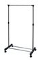 Leostar Single-Pole Telescopic Clothes Hanger Silver/Black 91x43 (adjustable hight 94 to 160)cm
