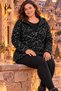 Leopard Large Size Hooded Zippered Fleece Sweatshirt - Warm and Stylish Model - 4