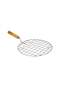 Ayda Round Roster Roti Papad Chapati Toast Paneer Grill Stand Wooden Handle Stainless Steel Net-Roas