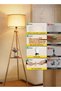 OUTON Solid Wooden Tripod Floor Lamp, Bulb Included, Standing Lamp with Remote Control, Dimmable & 4 - 4