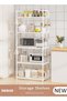 DUNISO 5 Tier Storage Shelves, Stable Kitchen Shelf Organizer, Storage Rack with Armrests, Removable