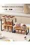 SONGMICS Kitchen Cupboard Organisers, Set of 3 Counter Storage Shelves, Stackable, Expandable Spice - 3