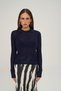 Opia Polo Collar Navy Blue Knitwear Sweater - 2
