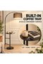 Glanfen Sharpdo Nordic Arc Floor Lamp with Built-In 33 cm Coffee Tray, 12W Three-Color LED Standing - 2