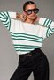 Women's Boat Neck Striped Knit Sweater - 2