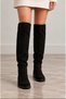 Viera Black Suede Genuine Leather Over-The-Knee Boots - 3