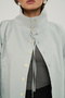 Liora Buttoned Ice Blue Bomber Jacket - 6